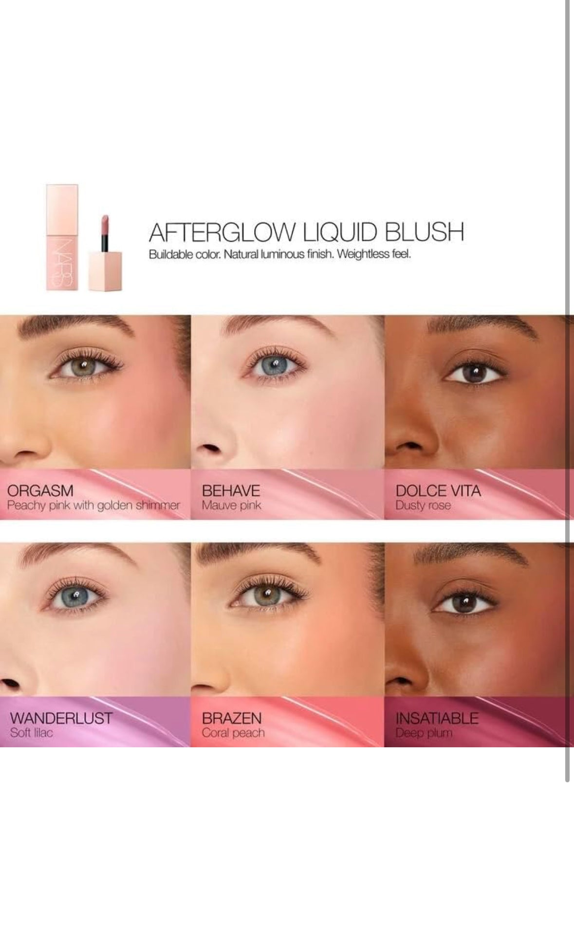 Nars Afterglow Liquid Blush - Brazen - 0.23 oz / 7 mL